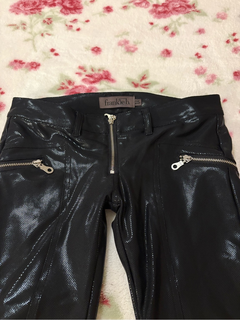 Rare Frankie b moto zippers faux leather/coated size 25